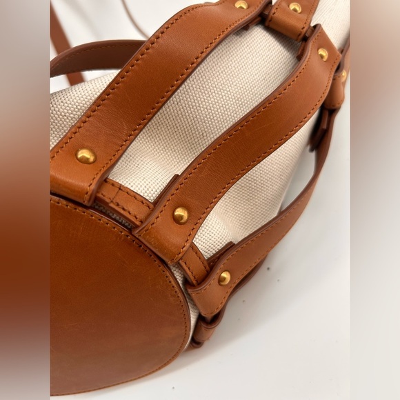 Saint Laurent Beatrix Panier Cut Out Tote Canvas with Leather New +dustbag *read - Picture 15 of 16